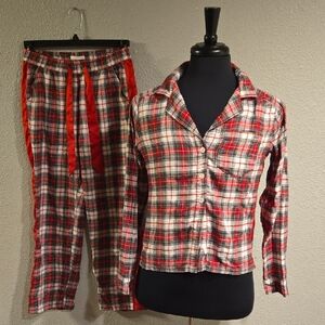 Abercrombie & Fitch Red and White Plaid Sleepwear